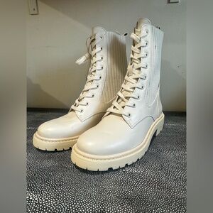 NWT Sam Edelman White Leather Women's Boots